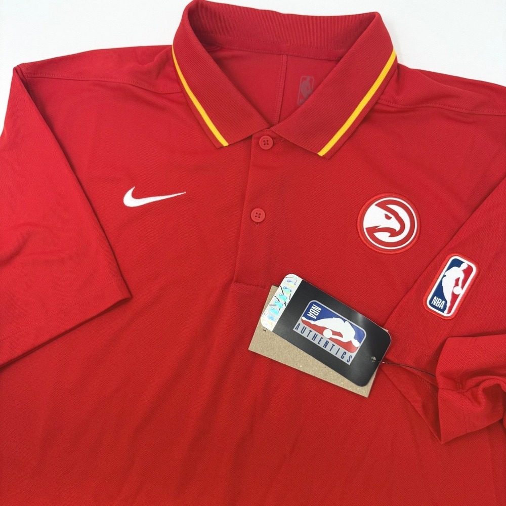 Nike Atlanta Hawks NBA Dri-FIT Polo Shirt Red Mens Medium FB6277-657 NEW